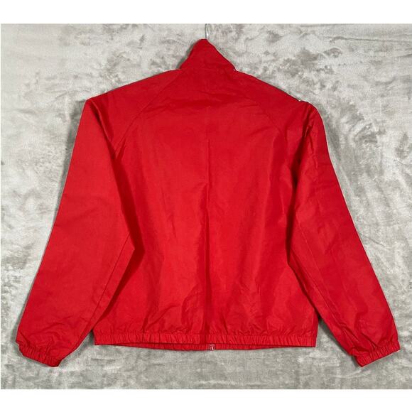 Women’s Obey Worldwide Cherry Windbreaker Full Zip Jacket Red Lightweight Coat - Picture 3 of 11
